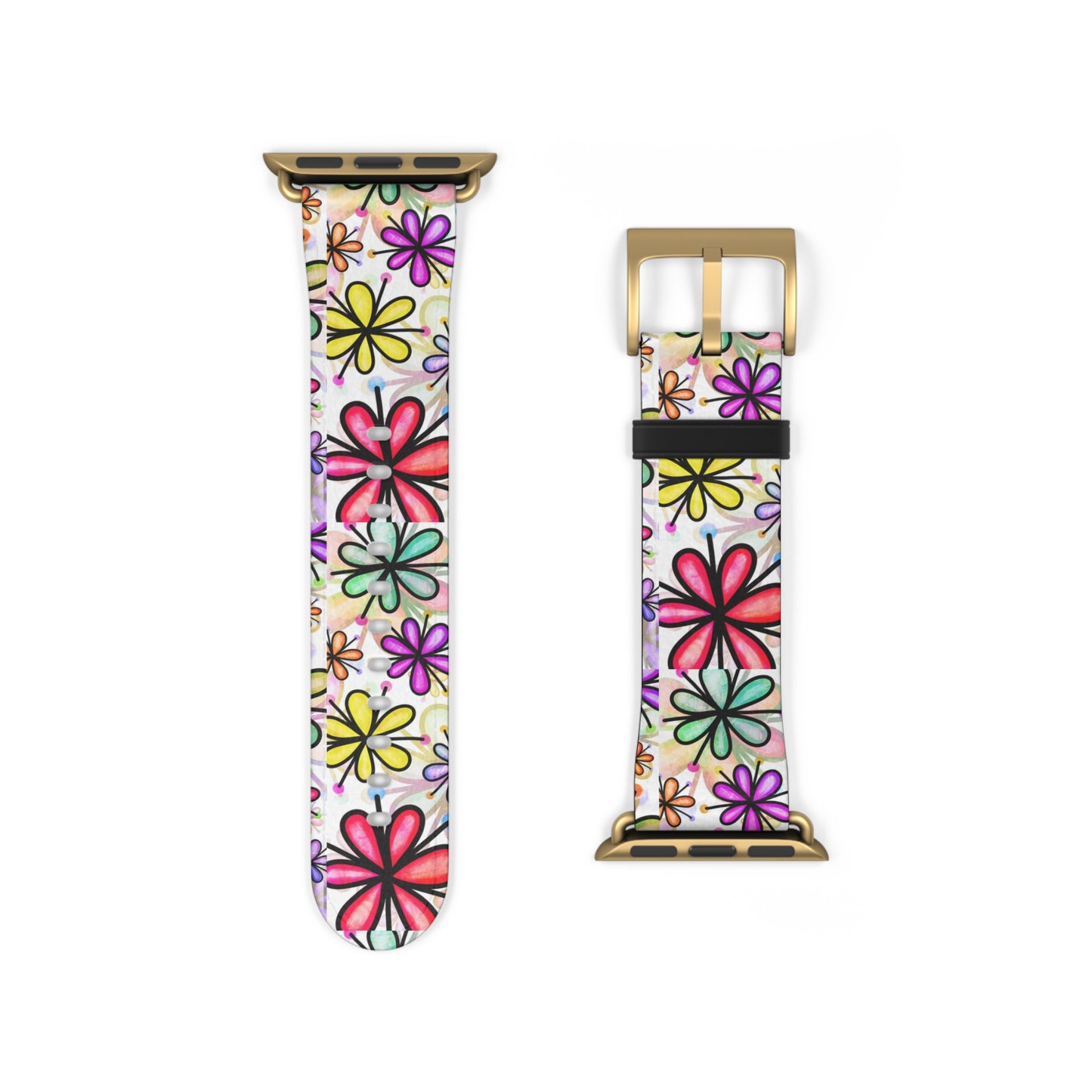 Retro flower multicolor Apple Watch Band floral