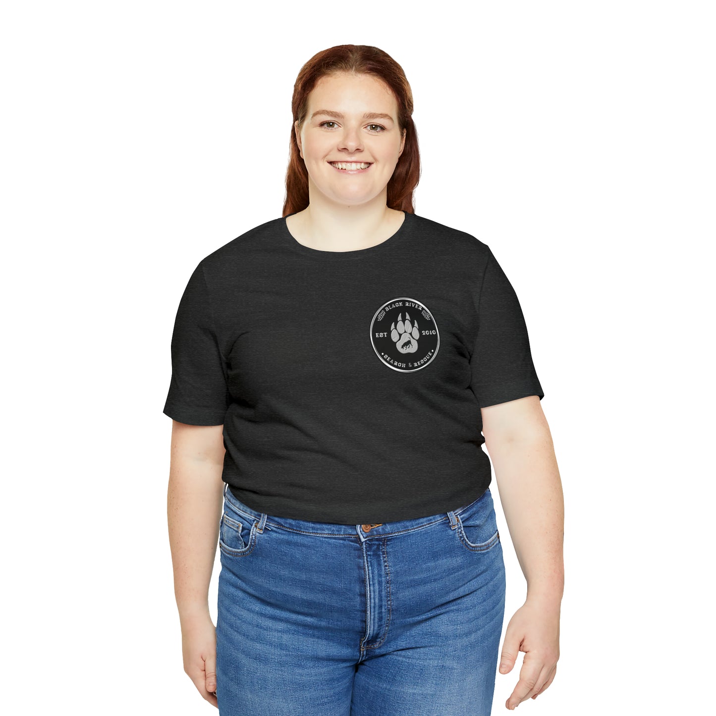 Black River Search & Rescue Logo Black Unisex Jersey Short Sleeve Tee