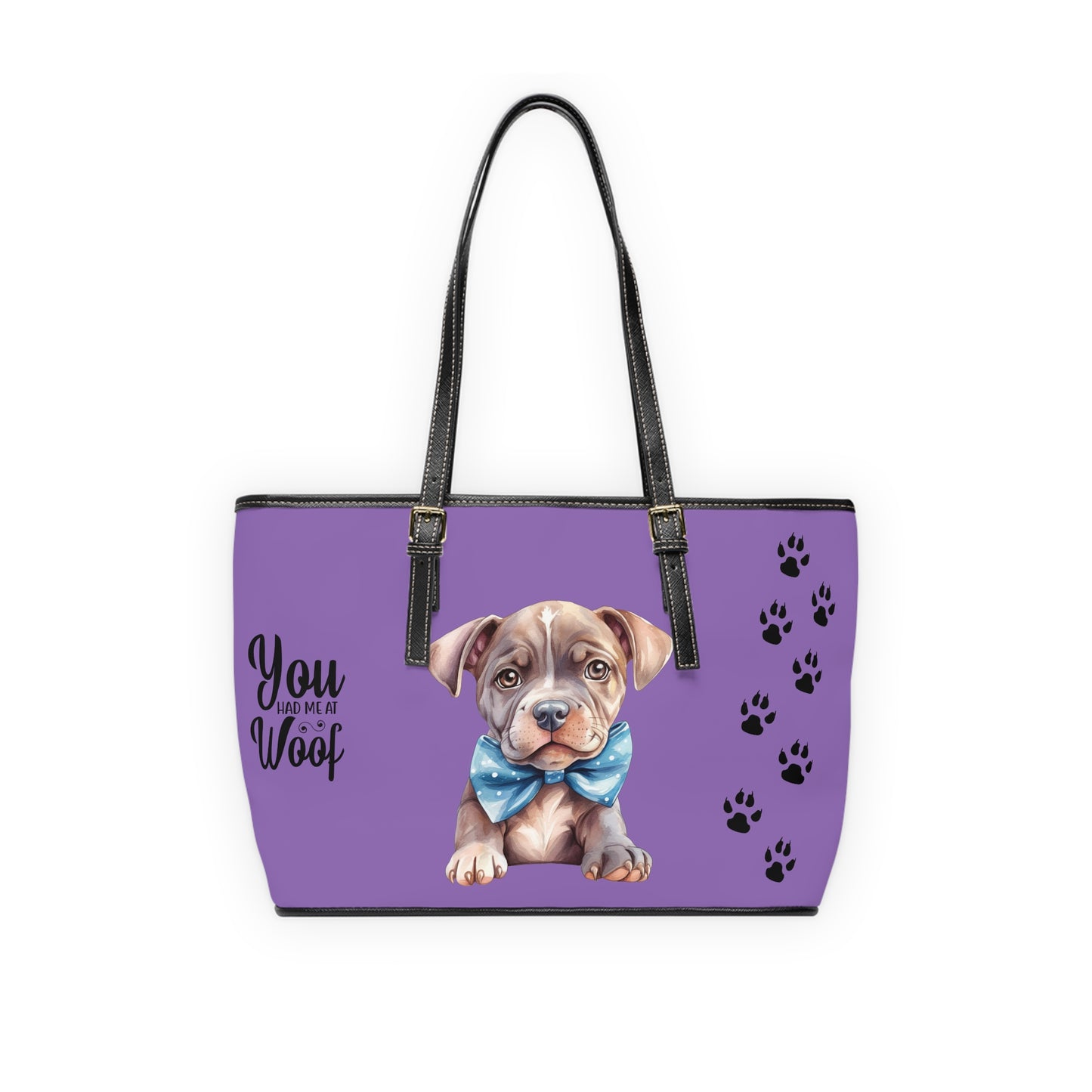 Light Purple Pitbull Leather Shoulder Bag You had me at Woof Stay Pawsitive