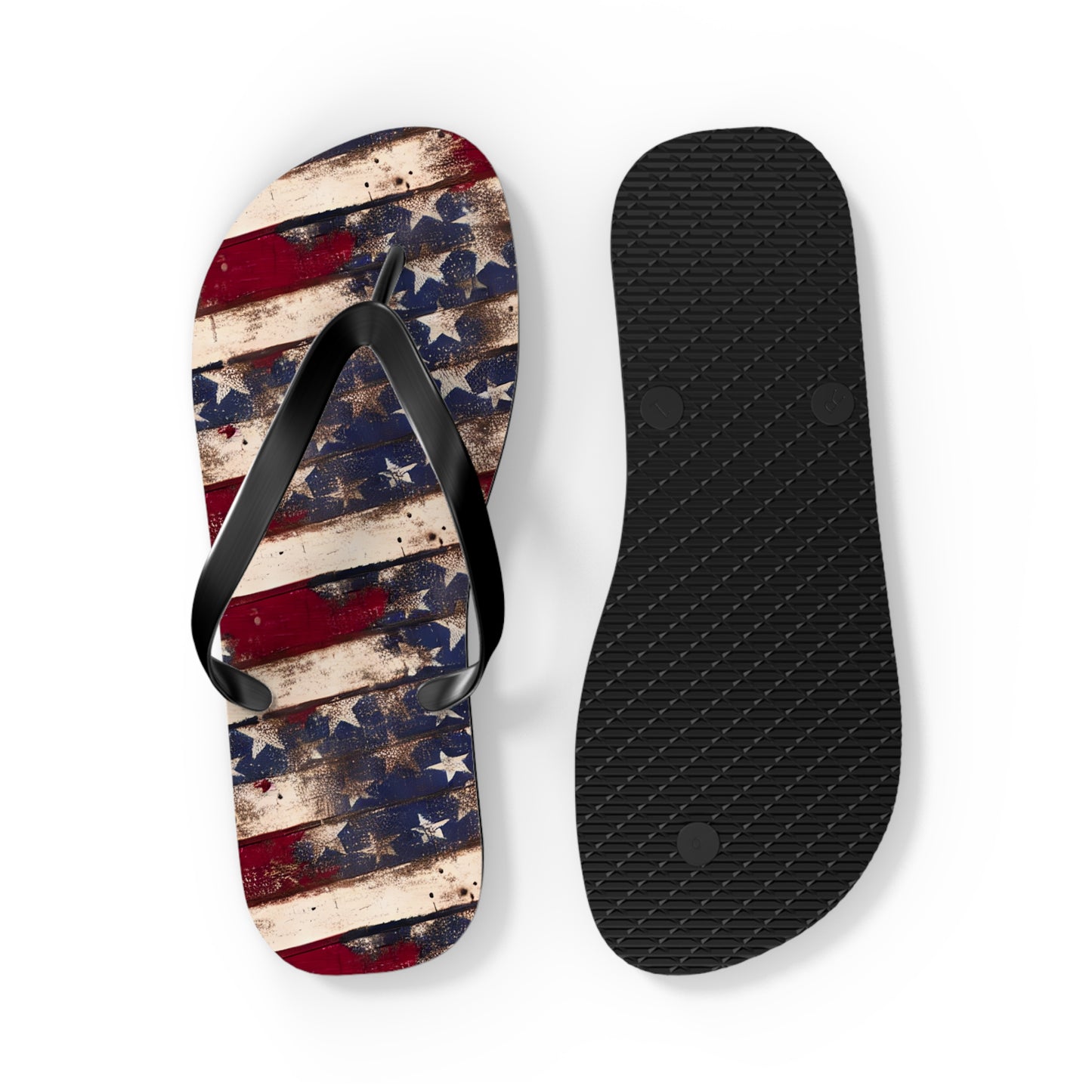 Distressed Retro Flag Flip Flops