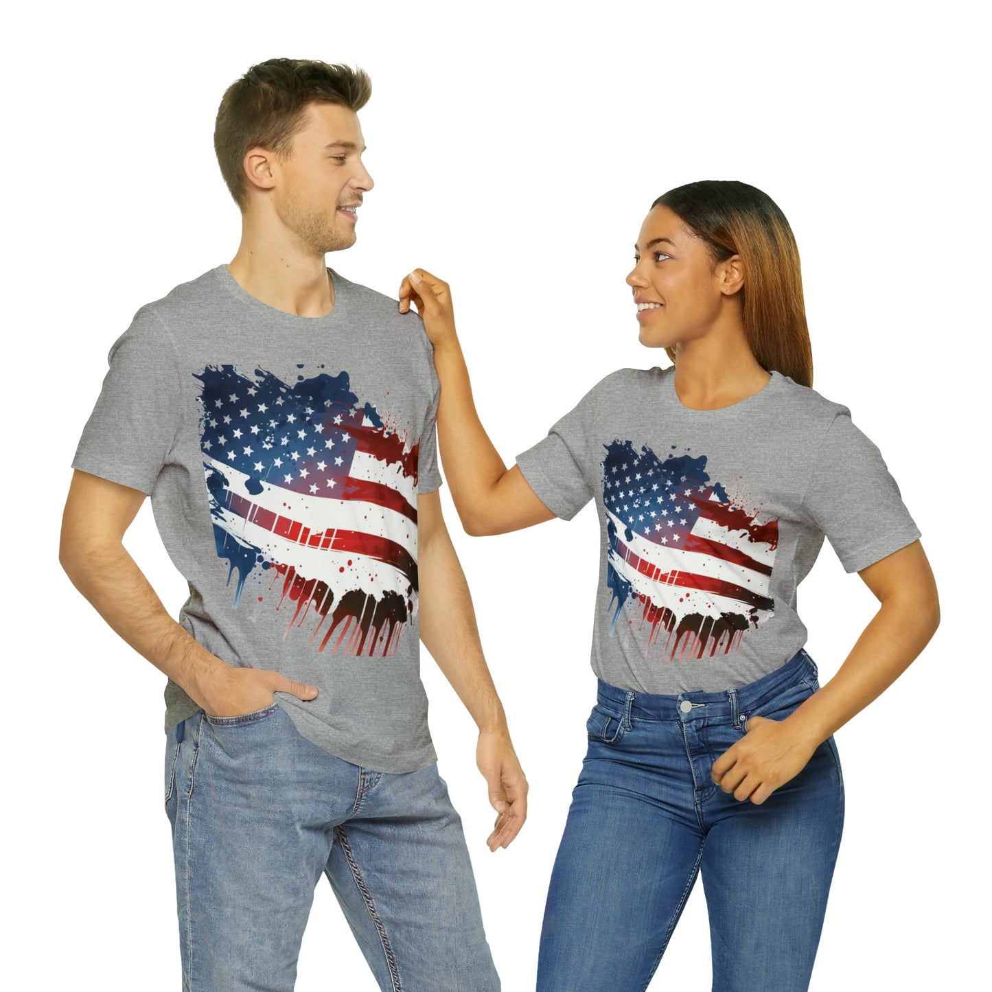 American Flag Unisex Jersey Short Sleeve Tee Patriotic July 4th