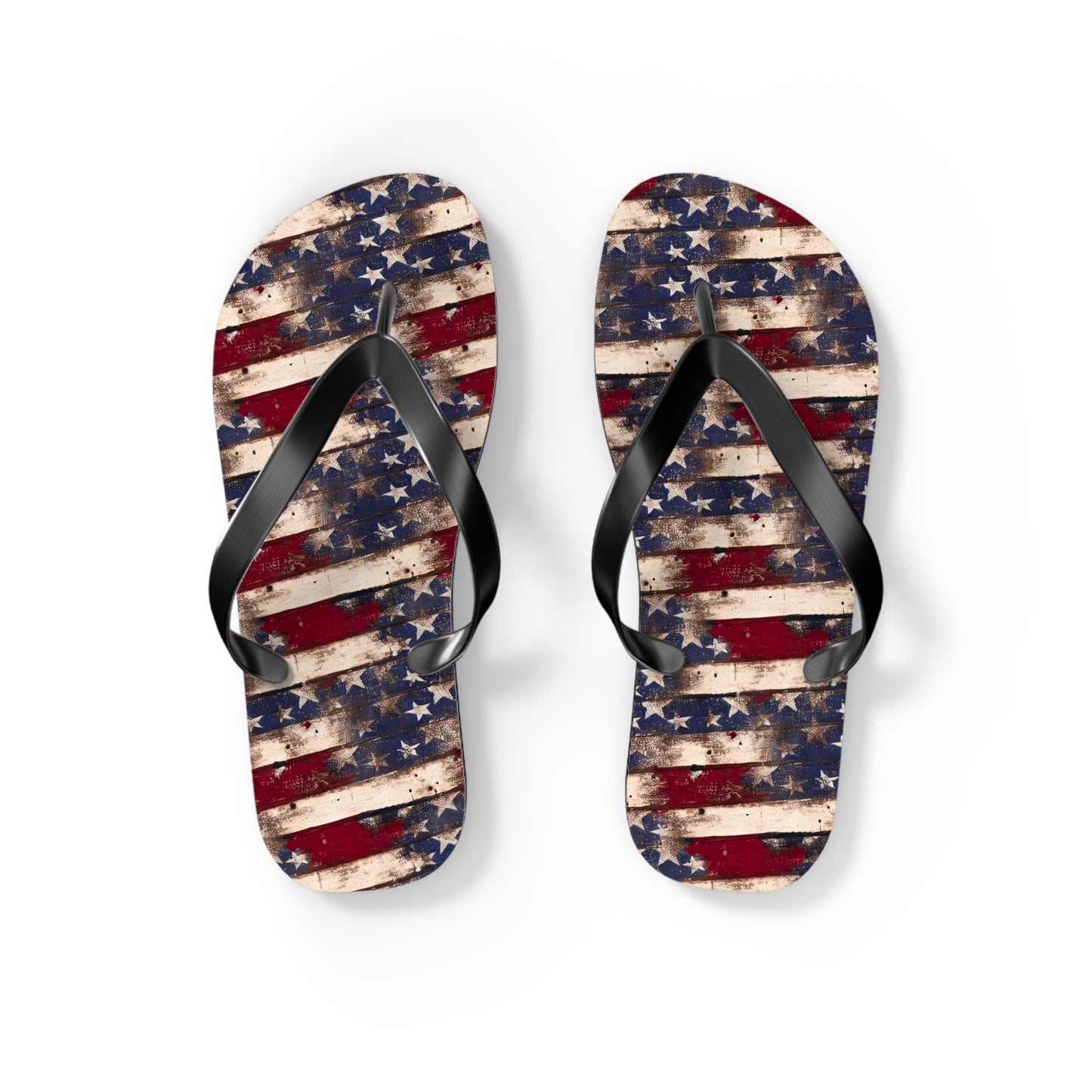 Distressed Retro Flag Flip Flops