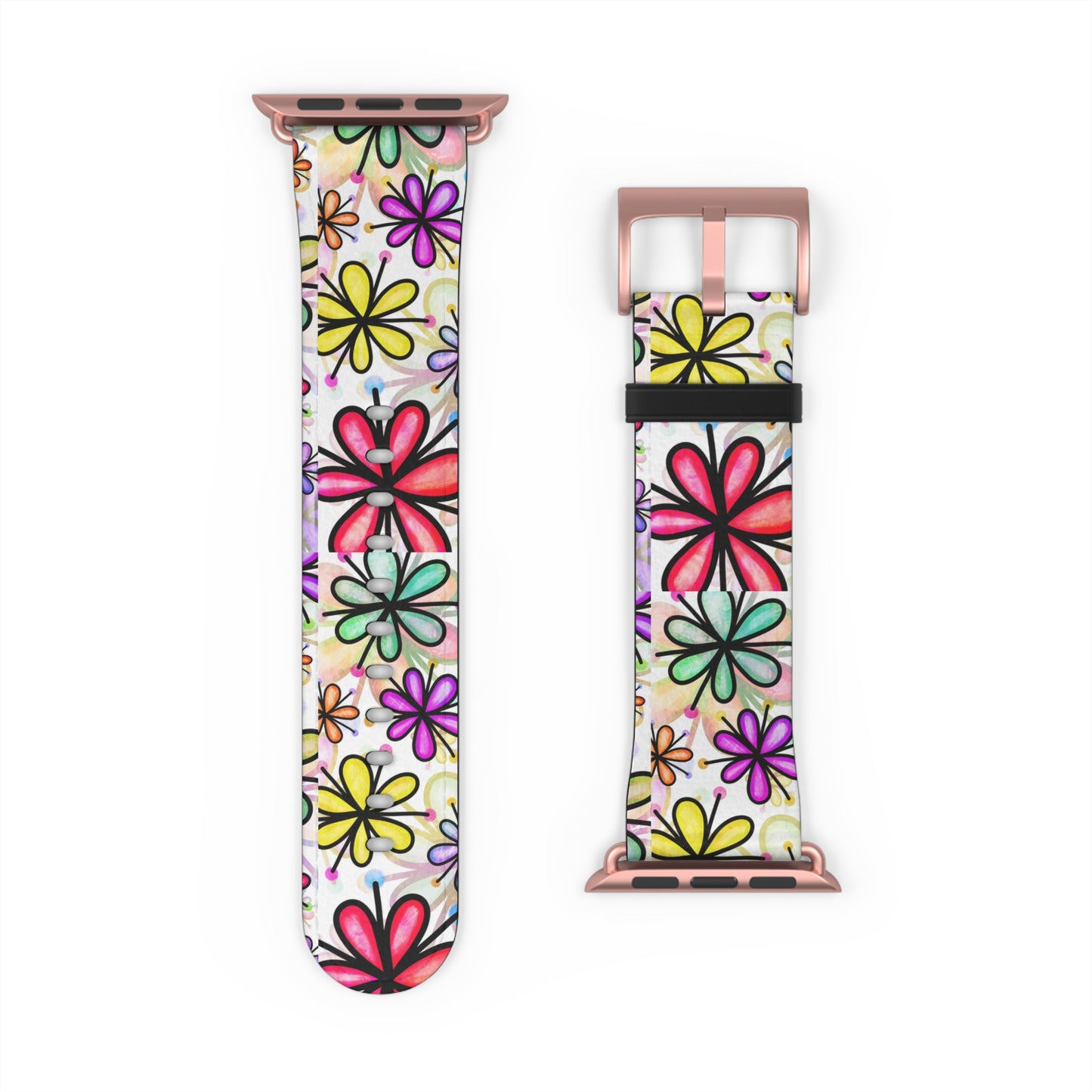 Retro flower multicolor Apple Watch Band floral