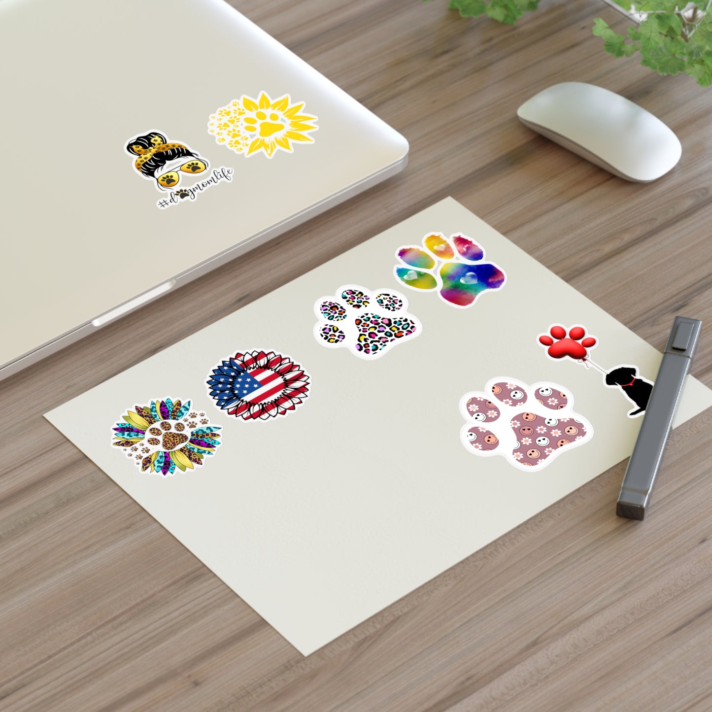 Dog Paw and Sunflower Sticker Sheets