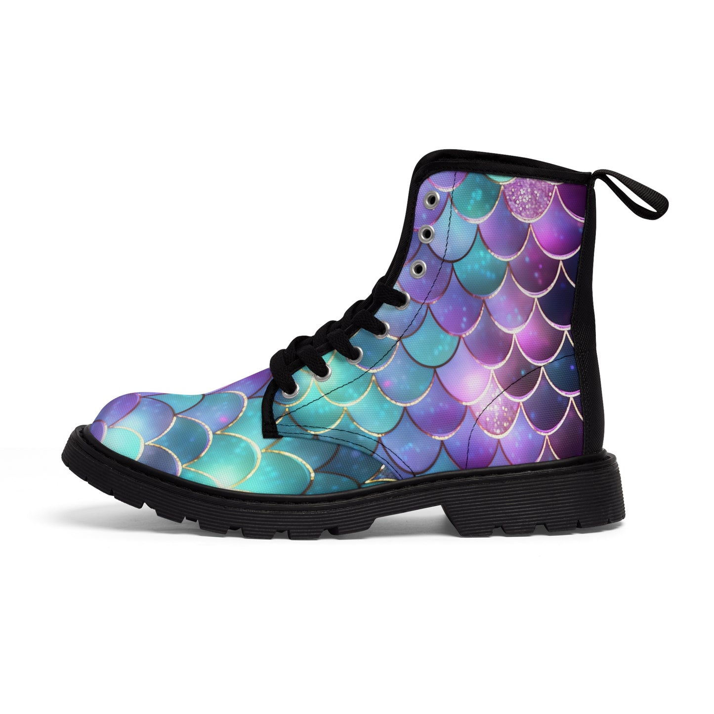 Women's Canvas Boots, Mermaid, Purple