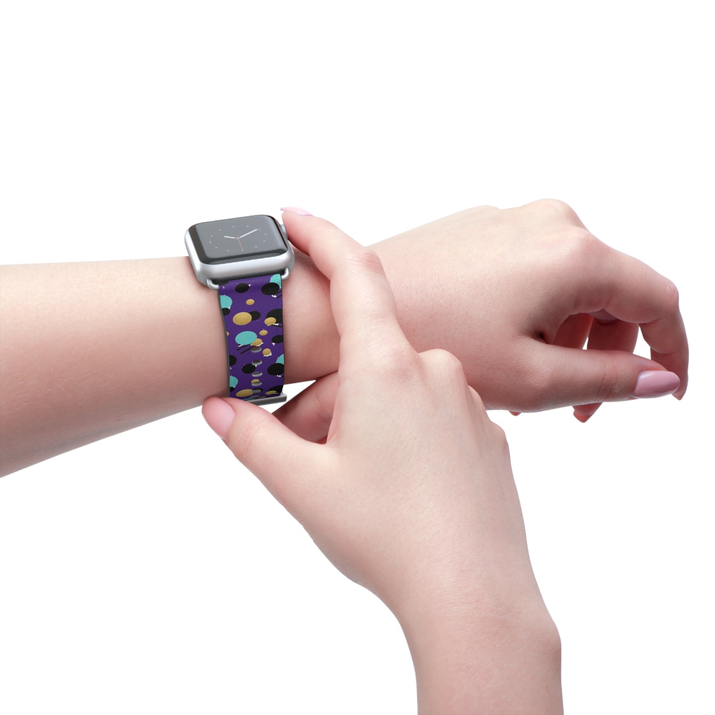 Turquoise Black Gold Polka Dot Purple Apple Watch Band