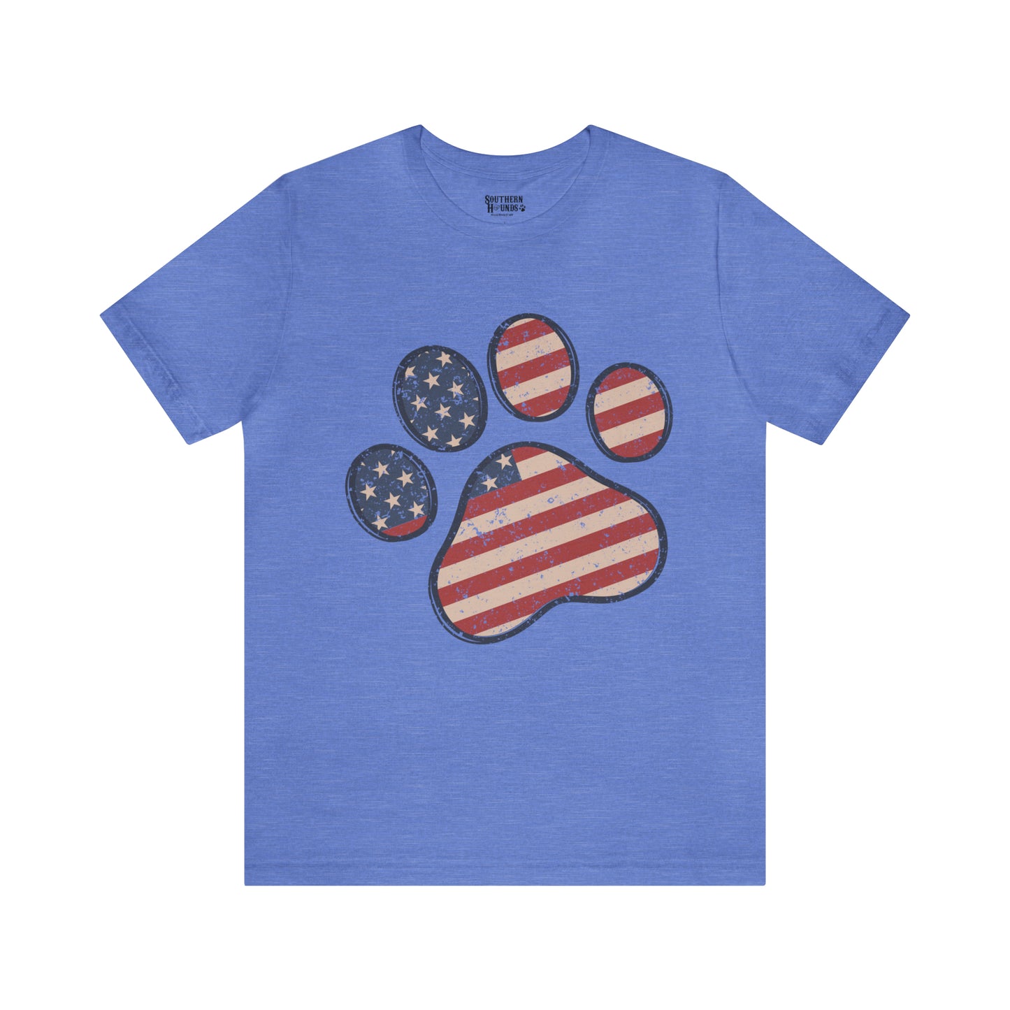 4th of July Pawprint Unisex Jersey Short Sleeve Tee Patriotic American Flag