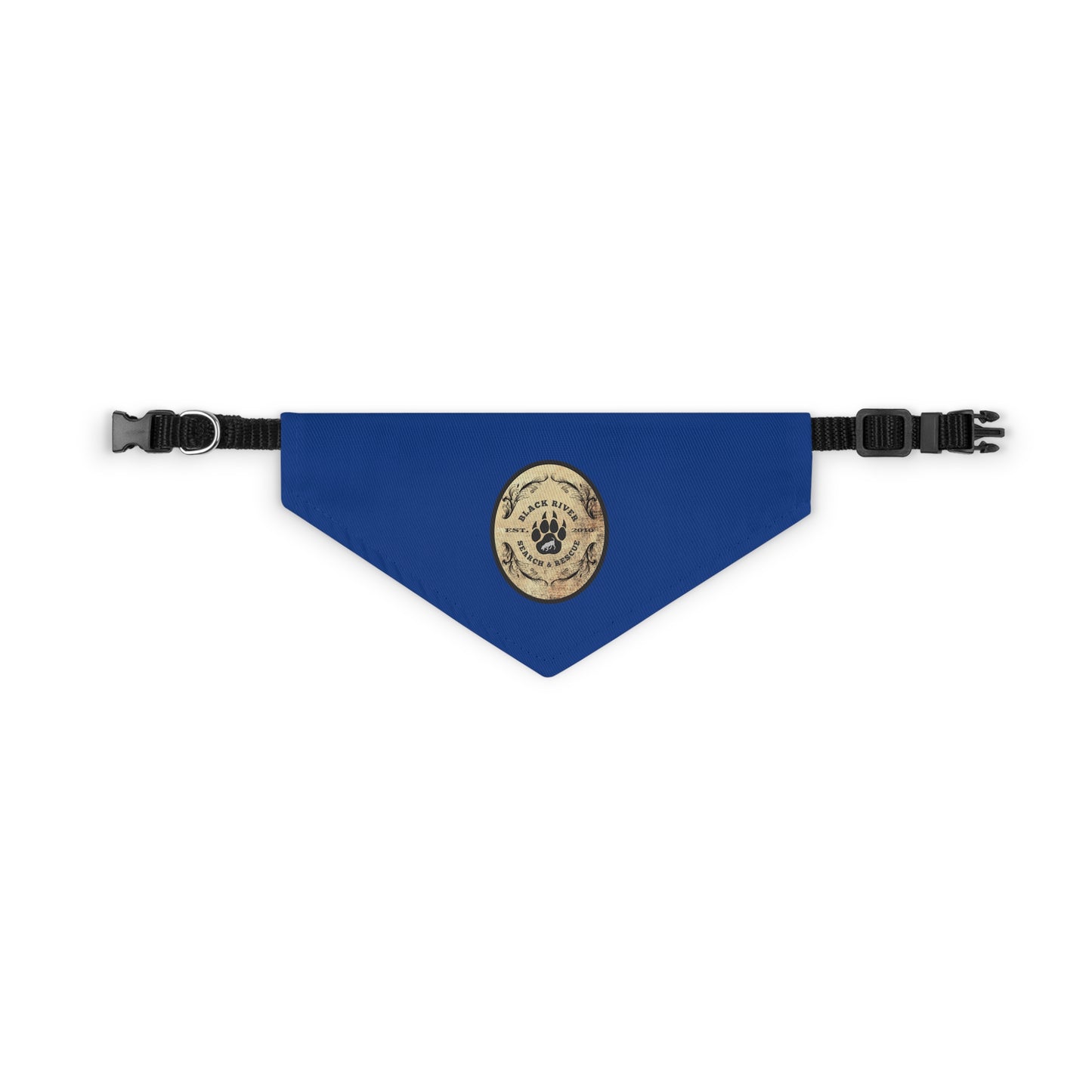 Blue Black River Search & Rescue Logo Pet Bandana Collar