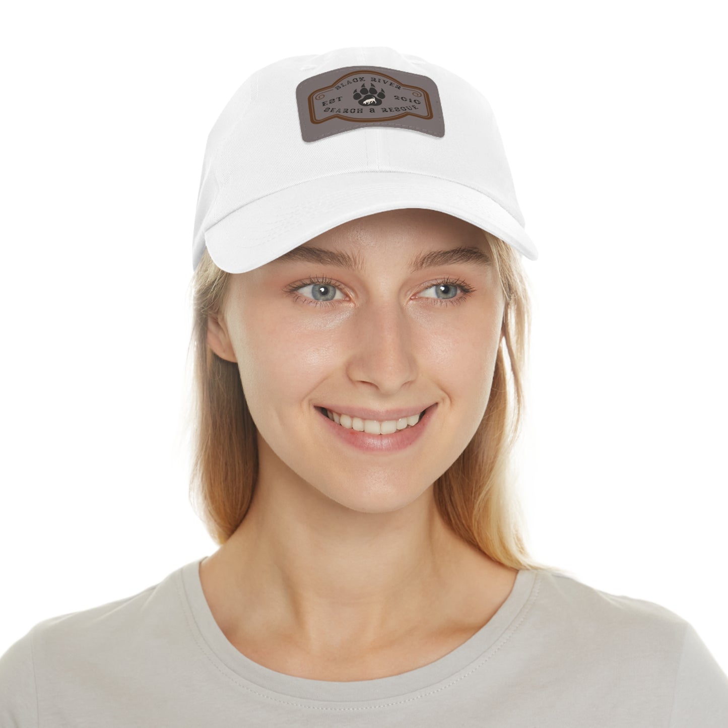 Black River Search & Rescue Logo Unisex Hat with Leather Patch (Rectangle), Multiple colors