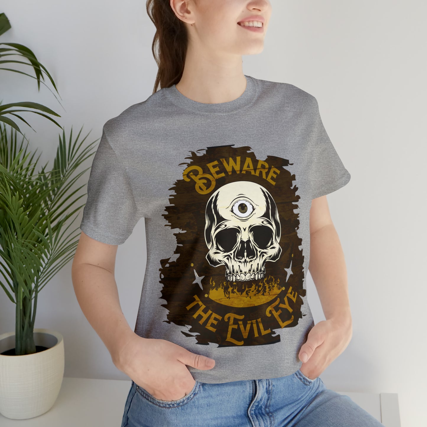 Gray Evil Eye Halloween Shirt, Halloween shirt, Skull Shirt