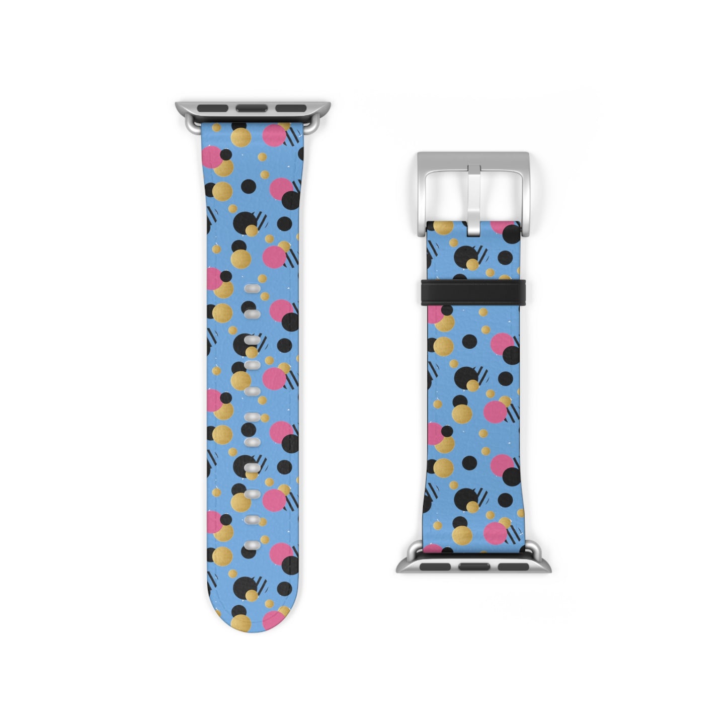 Pink Black Gold Polka Dot light Blue Apple Watch Band