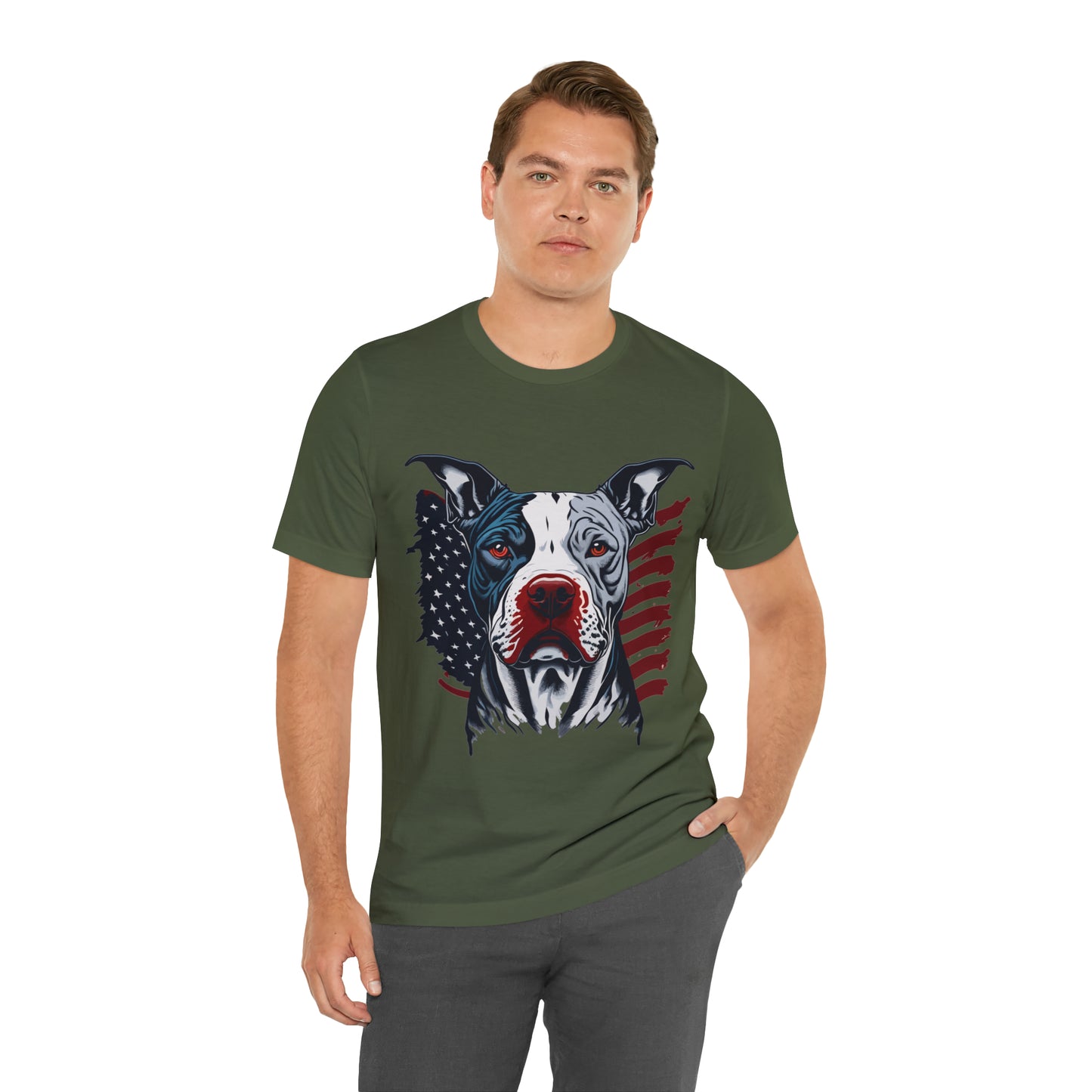 Pit bull 4th of July Unisex Jersey Short Sleeve Tee Patriotic