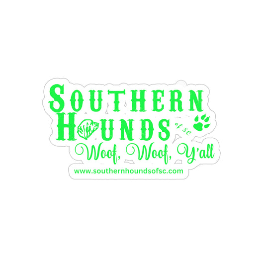 Southern Hounds Transparent Outdoor Stickers, Die-Cut, 1pcs, Lime Green