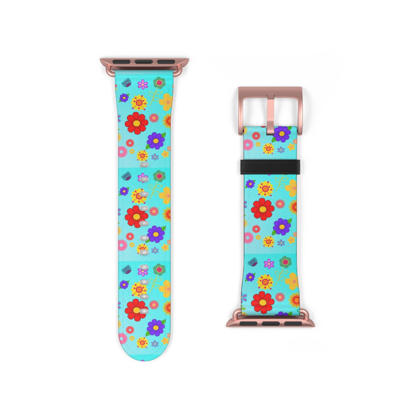 Retro Floral Turquoise Apple Watch Band
