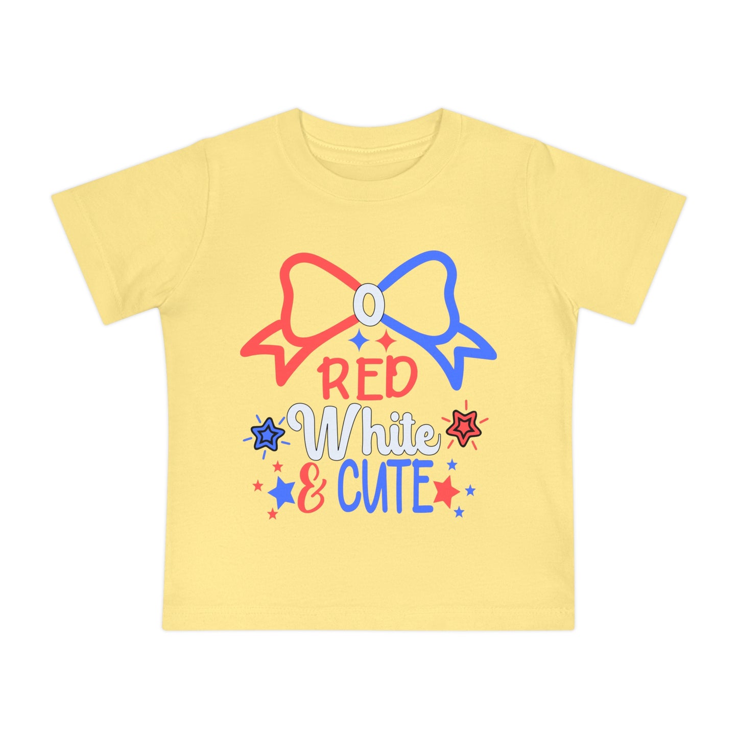 Red White and Cute 4th of July Baby Short Sleeve T-Shirt Patriotic