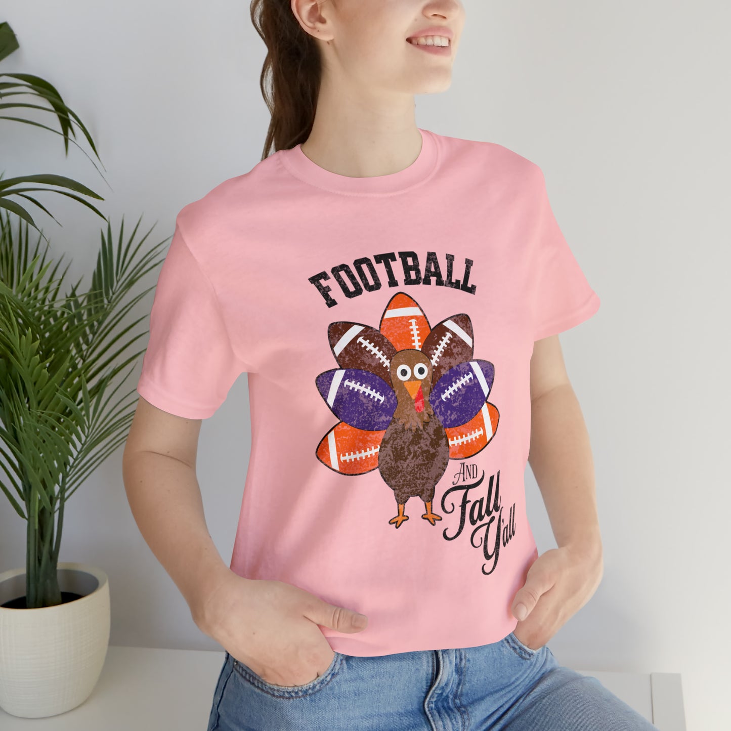 Vintage Purple and Orange Football Short Sleeve Tee, Football and turkey shirt, Clemson