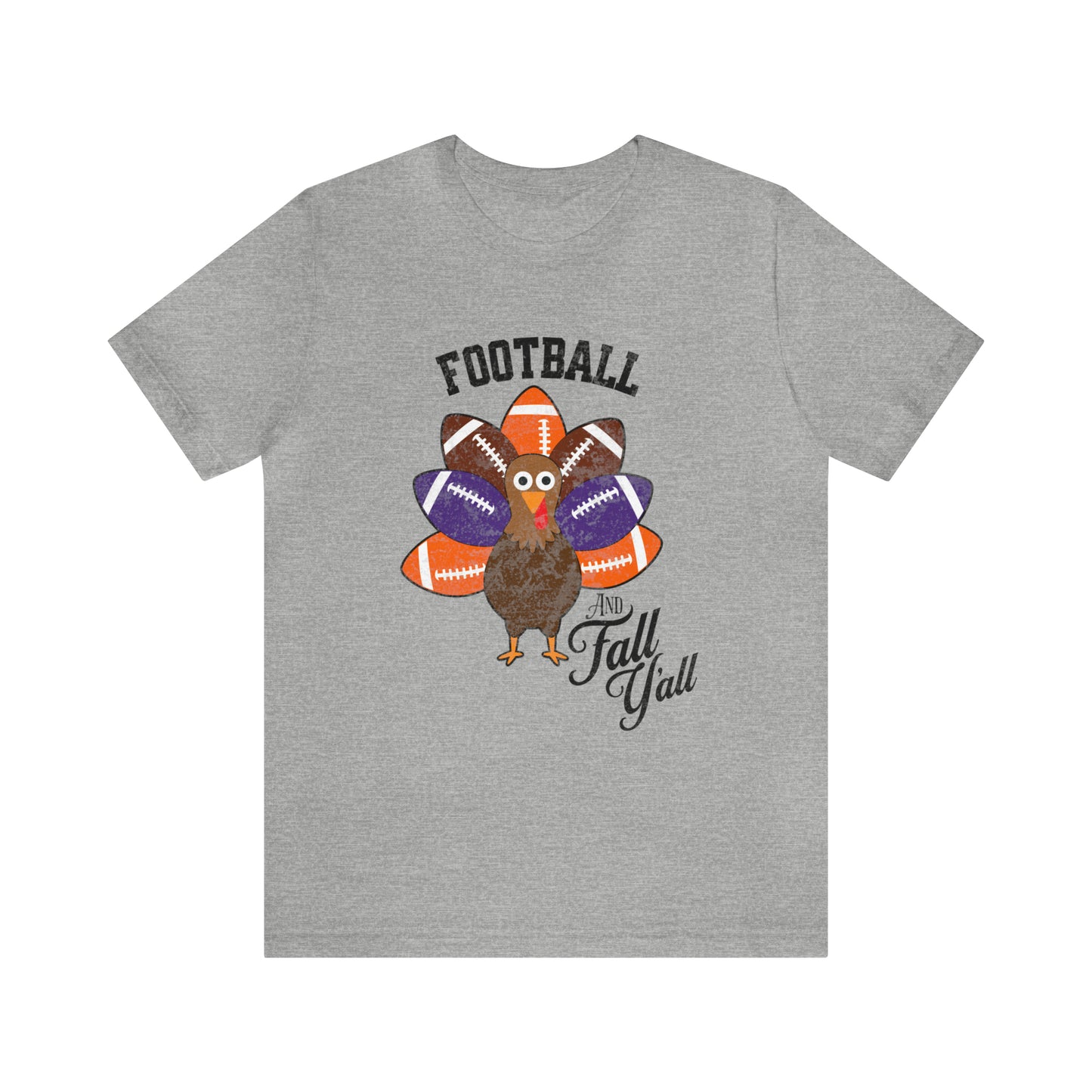 Vintage Purple and Orange Football Short Sleeve Tee, Football and turkey shirt, Clemson