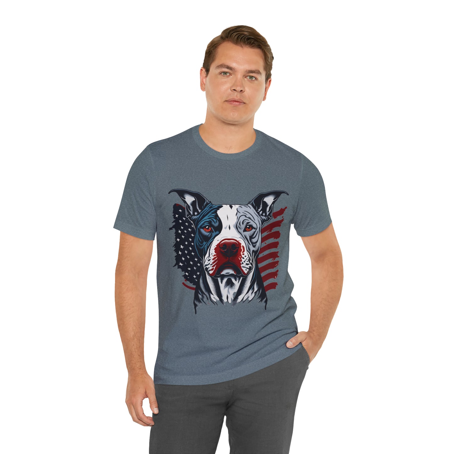 Pit bull 4th of July Unisex Jersey Short Sleeve Tee Patriotic