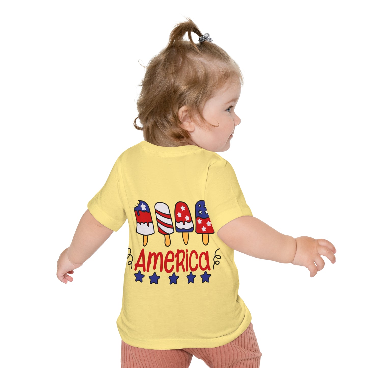 Red White and Cute 4th of July Baby Short Sleeve T-Shirt Patriotic