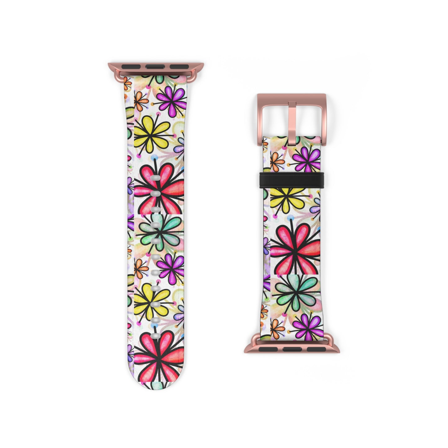 Retro flower multicolor Apple Watch Band floral
