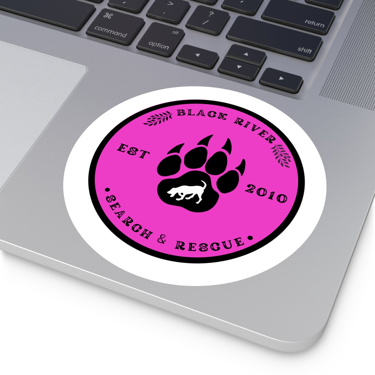 BRSAR Logo Round Stickers, Indoor\Outdoor, Multiple sizes, Dark Pink