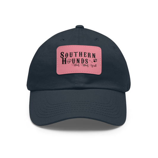 Dad Southern Hounds Hat with Leather Patch (Rectangle)