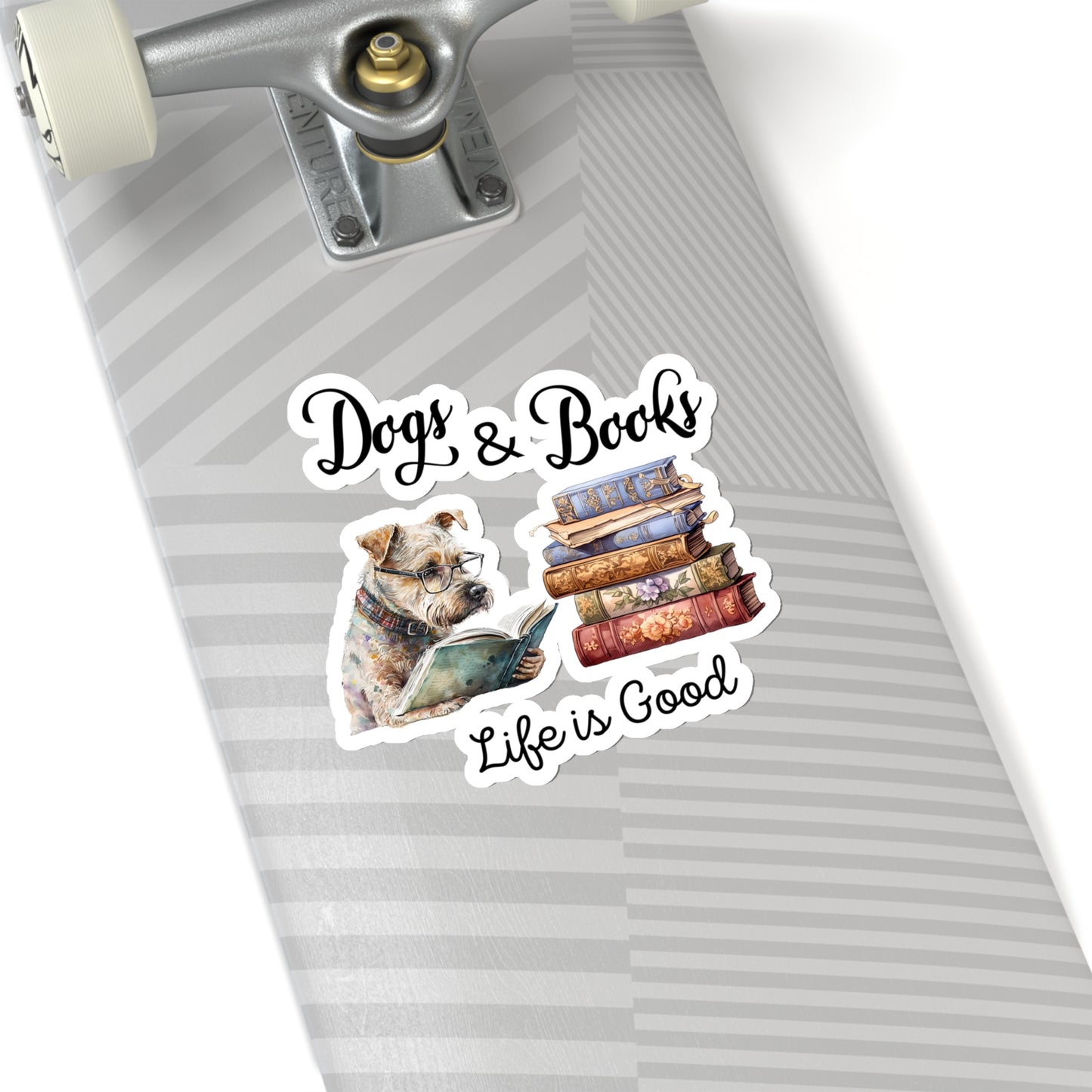 Dogs and Books Kiss-Cut Stickers Terrier Mix