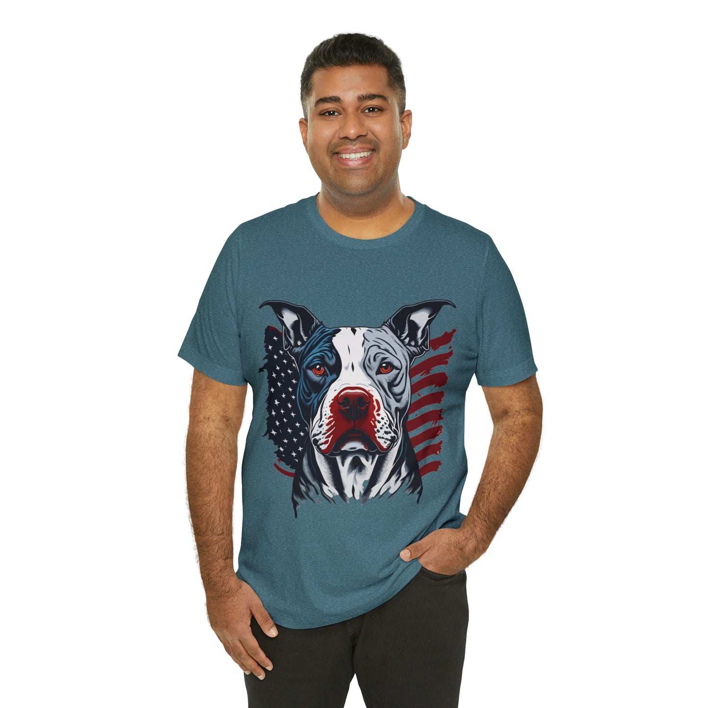 Pit bull 4th of July Unisex Jersey Short Sleeve Tee Patriotic