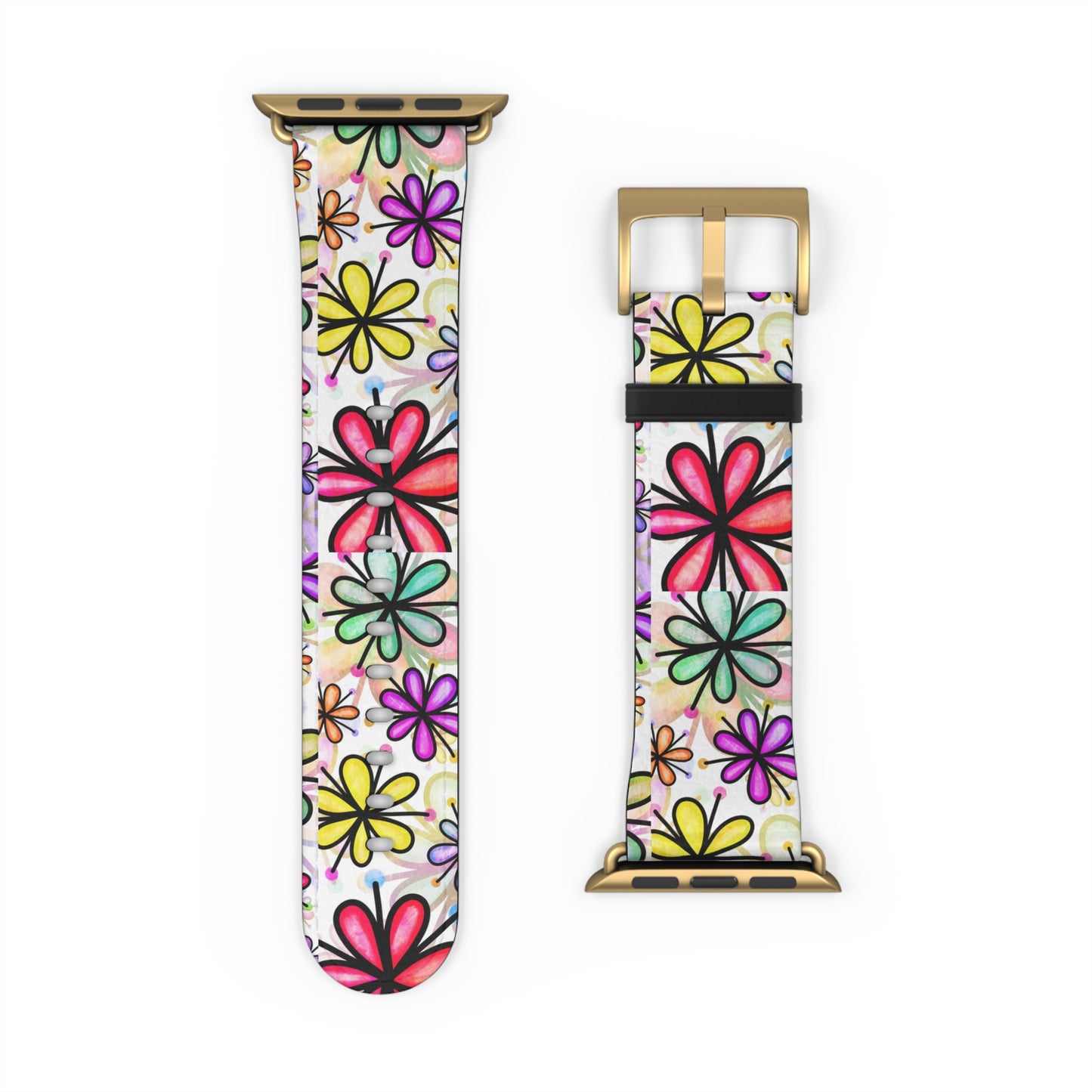 Retro flower multicolor Apple Watch Band floral