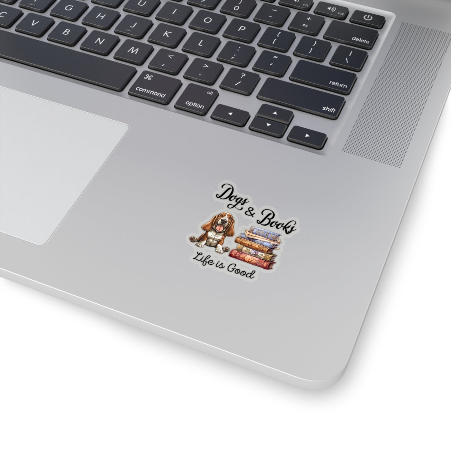 Bassett Hound dogs and Books Kiss-Cut Stickers