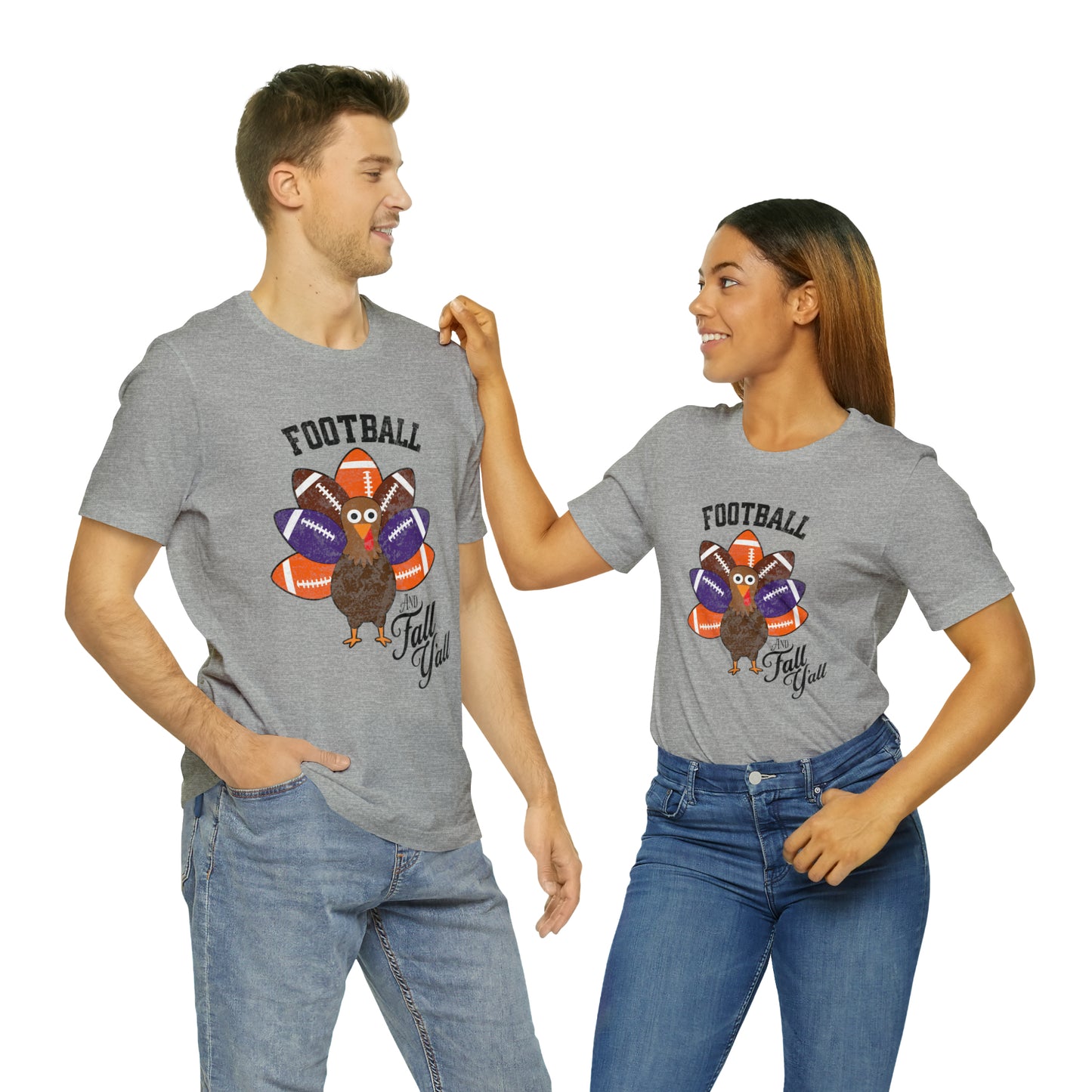 Vintage Purple and Orange Football Short Sleeve Tee, Football and turkey shirt, Clemson