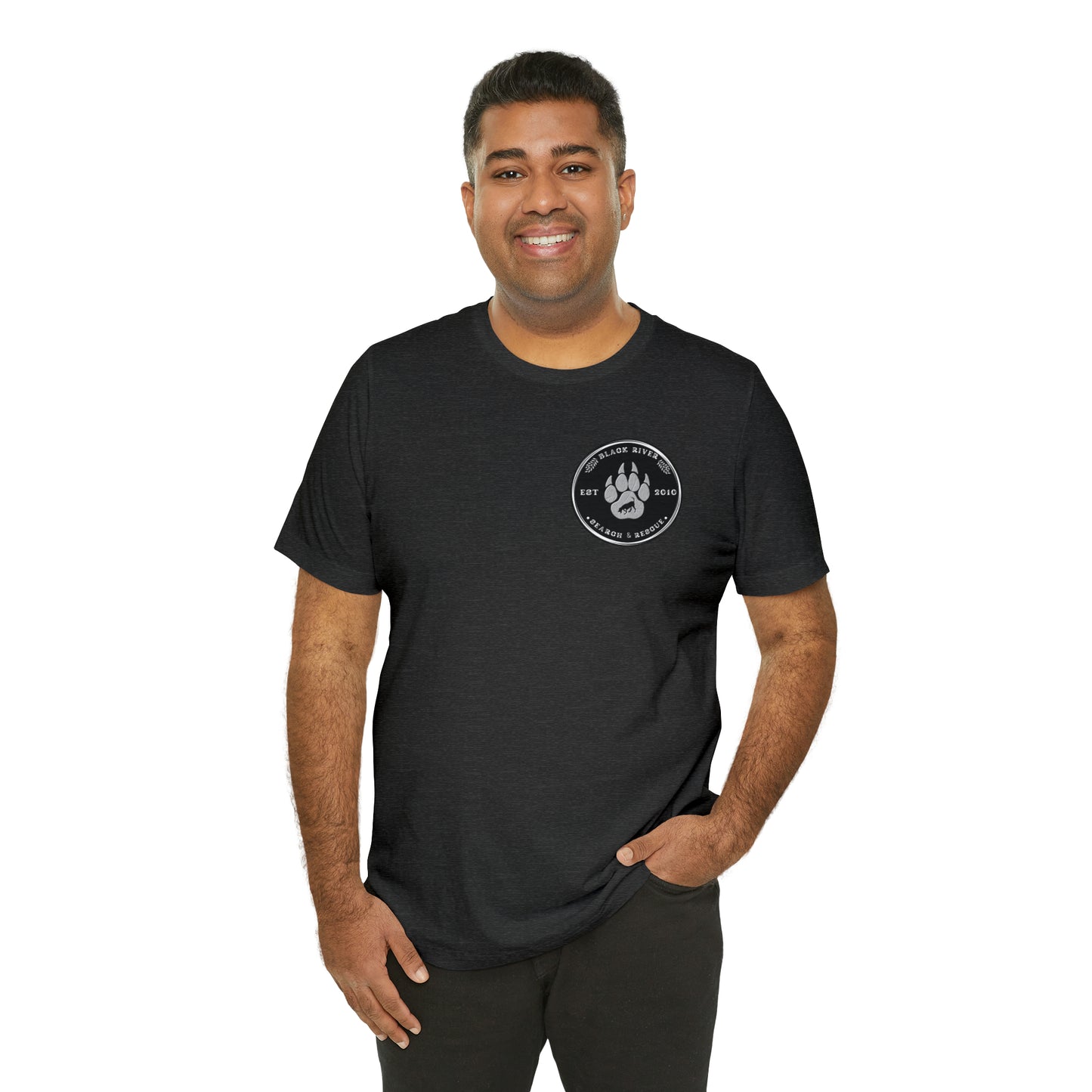 Black River Search & Rescue Logo Black Unisex Jersey Short Sleeve Tee