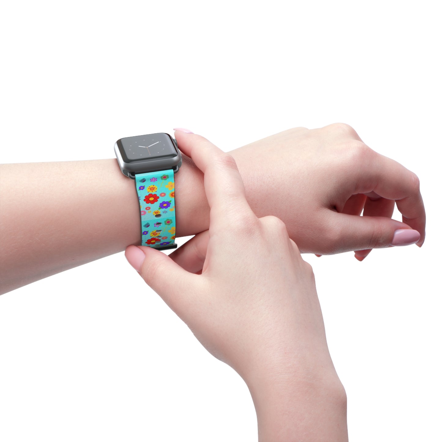Retro Floral Turquoise Apple Watch Band