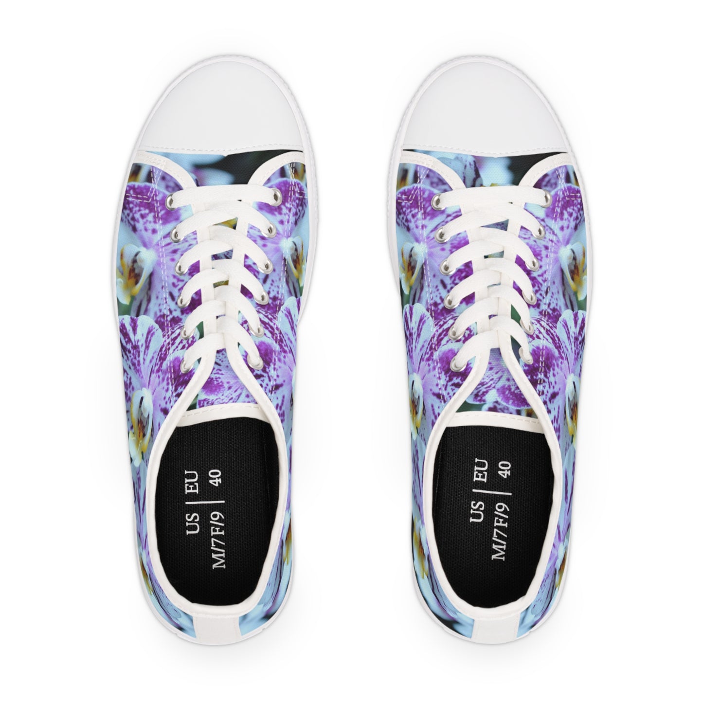 Women's Low Top Sneakers, Orchids, Purple, Flower