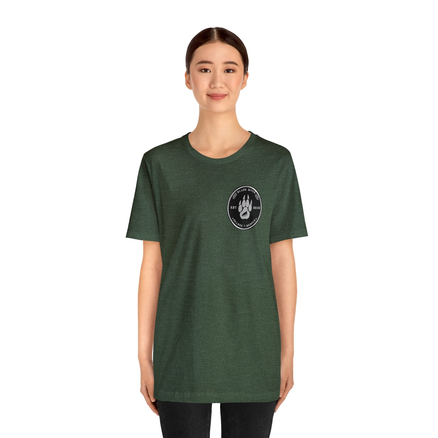 Black River Search & Rescue Logo Black Unisex Jersey Short Sleeve Tee