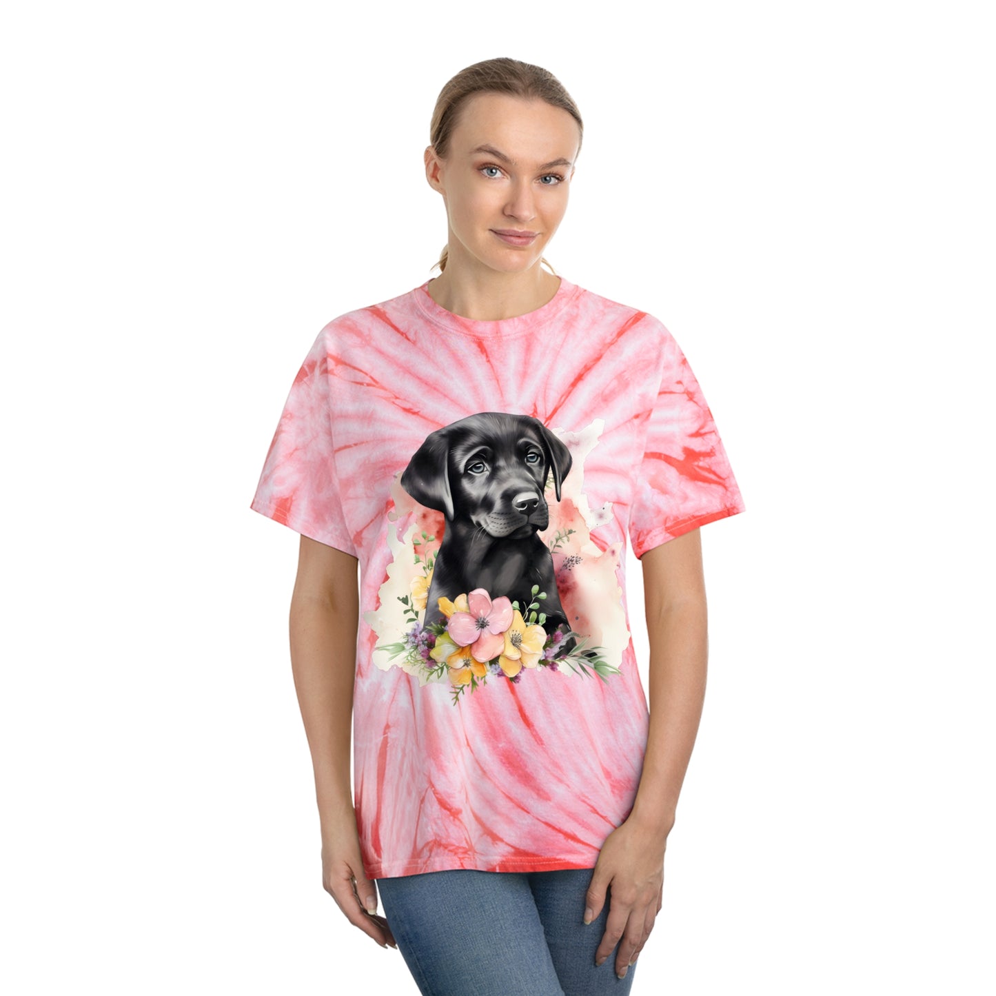 Black Lab pawprint Love Tie-Dye Tee, Cyclone