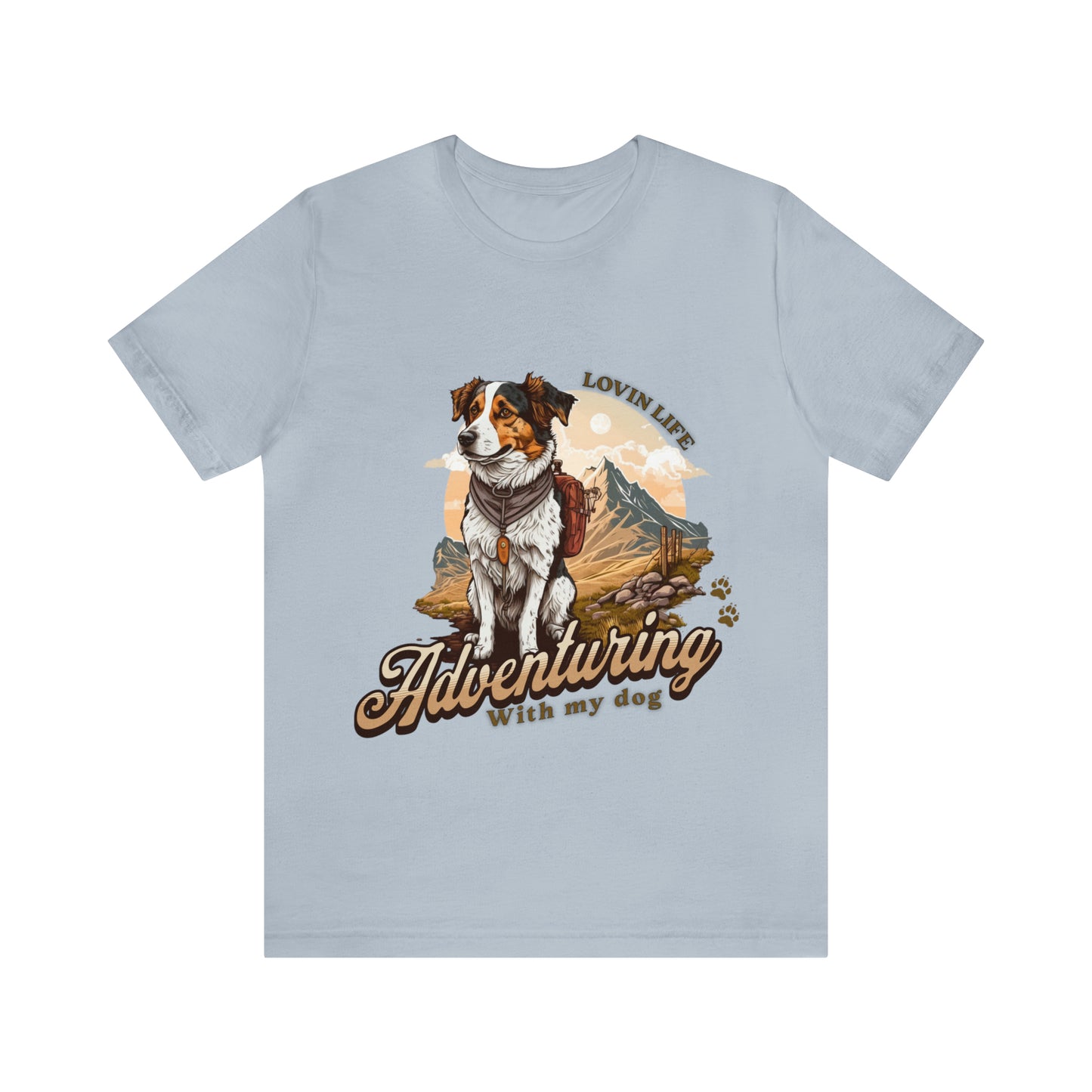 Adventuring with my Dog Short Sleeve Tee, Vintage Outdoor theme