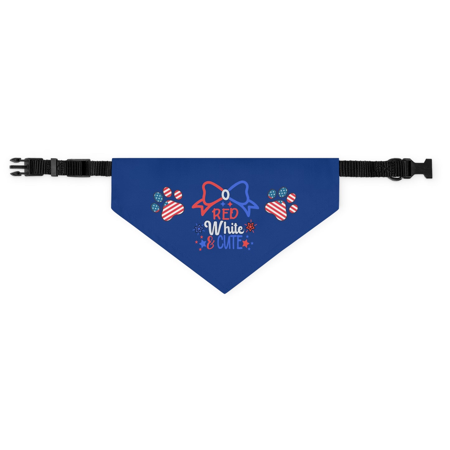 Patriotic Pet Bandana Collar Red White and Cute Bow July 4th Patriotic