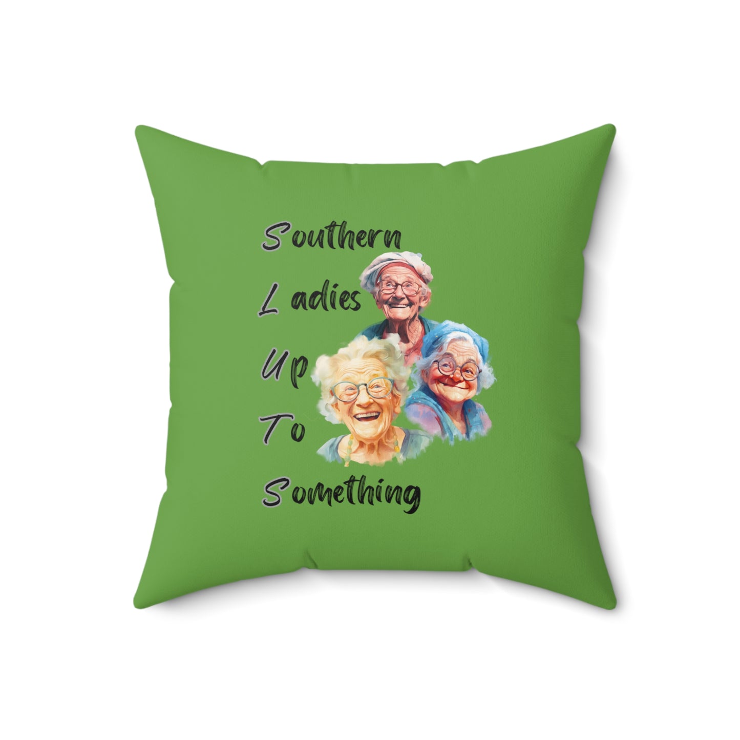 Green Spun Polyester Square Pillow Multiple Sizes SLUTS