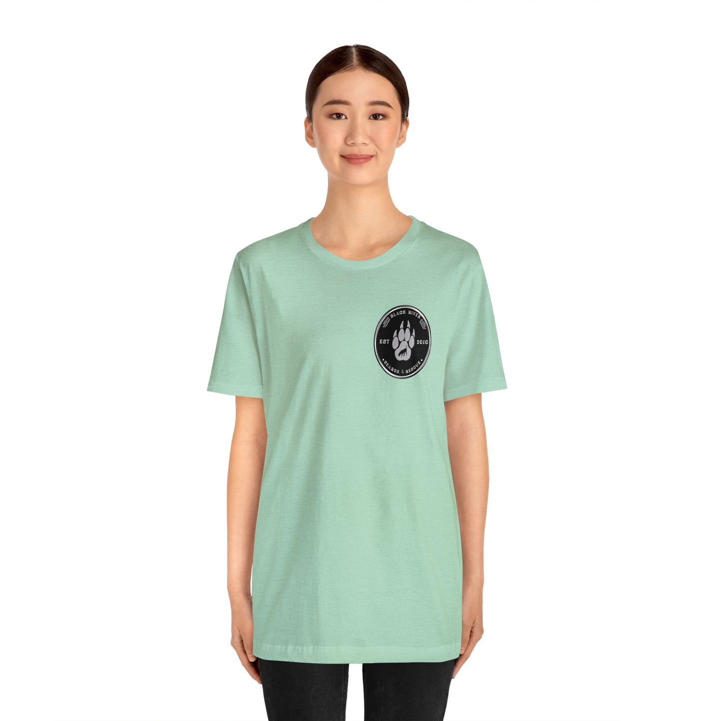 Black River Search & Rescue Logo Black Unisex Jersey Short Sleeve Tee