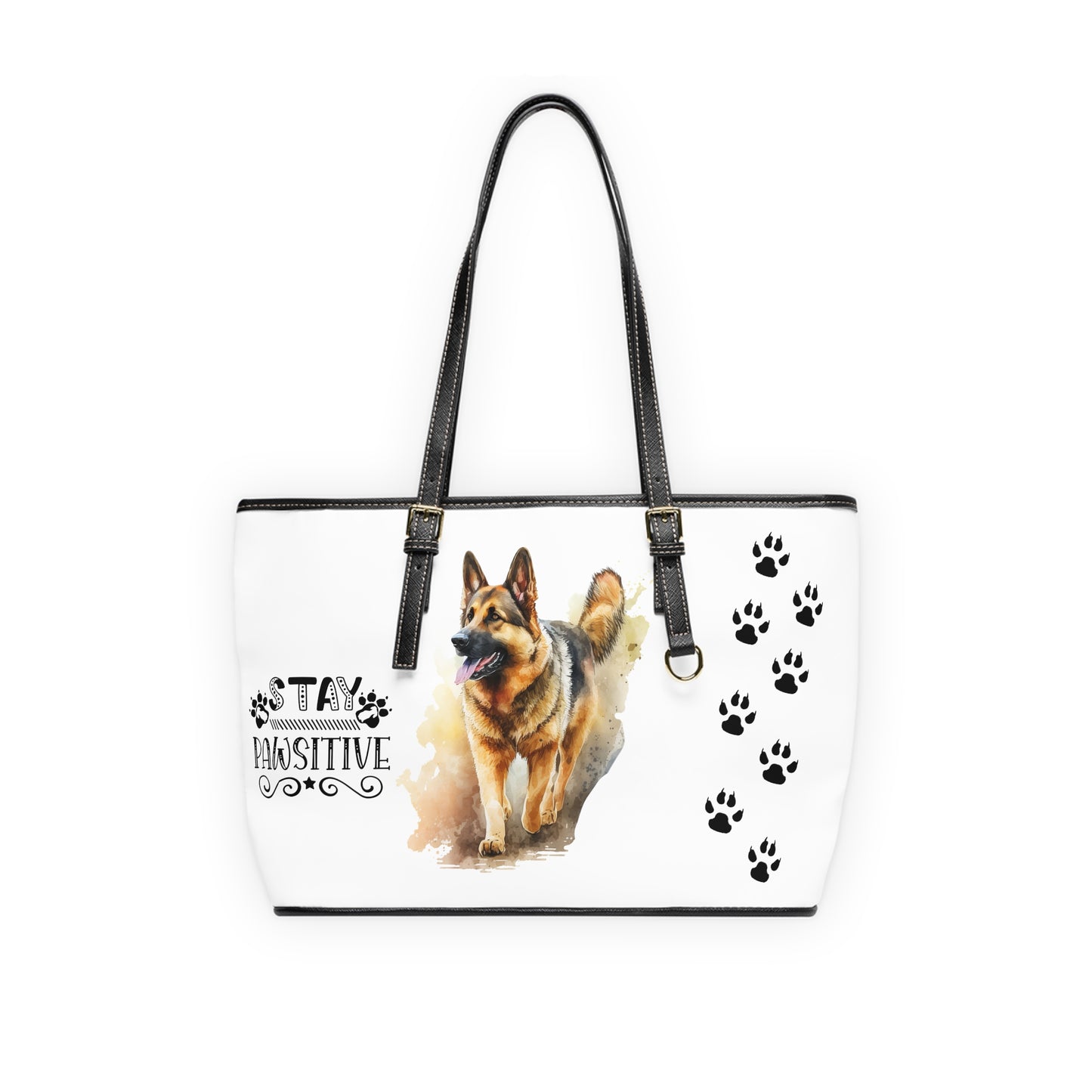 German Shepard Leather Shoulder Bag You had me at Woof Stay Pawsitive