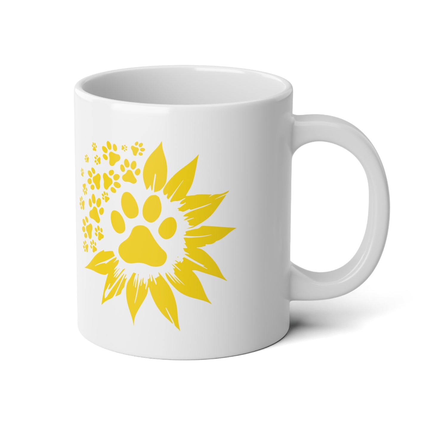 Dog Paw Sunflower Jumbo Mug, 20oz