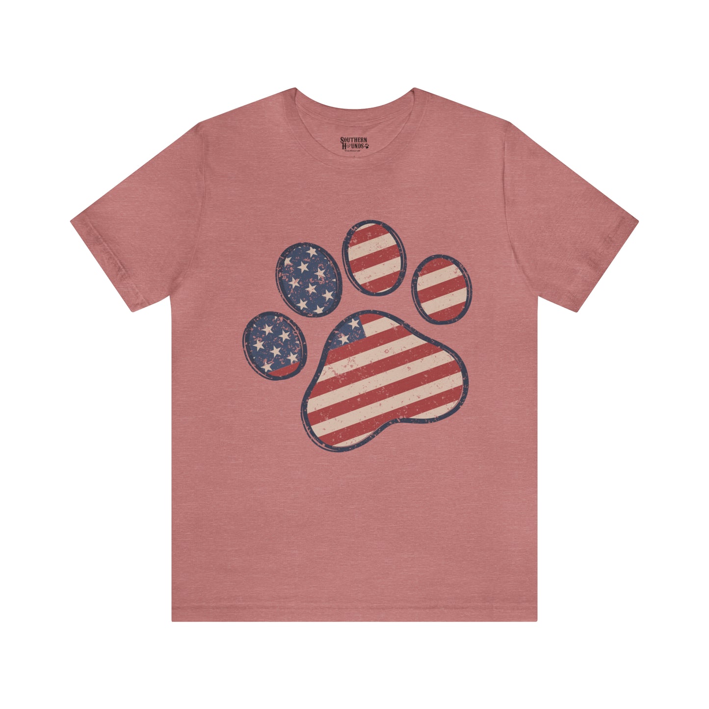 4th of July Pawprint Unisex Jersey Short Sleeve Tee Patriotic American Flag