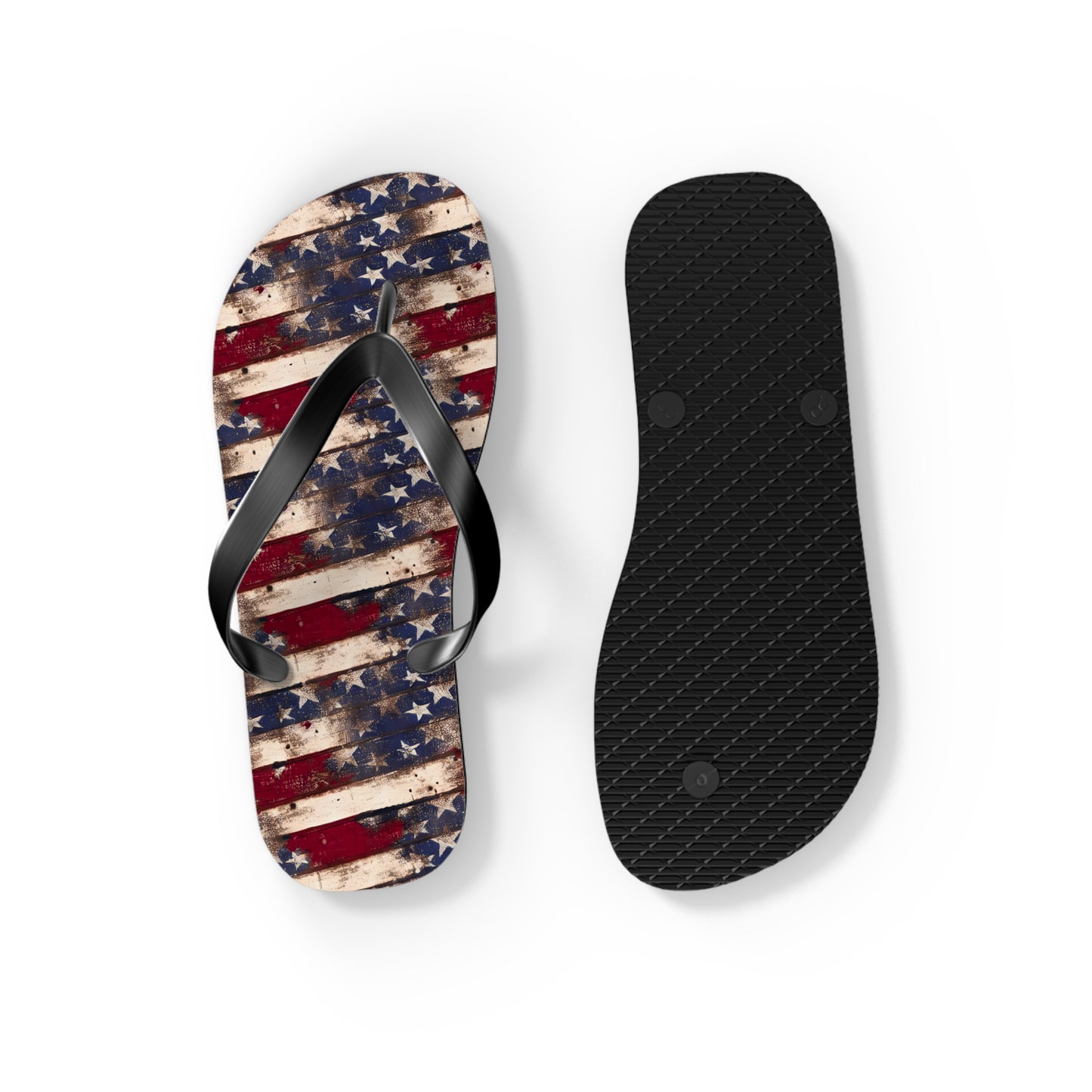 Distressed Retro Flag Flip Flops