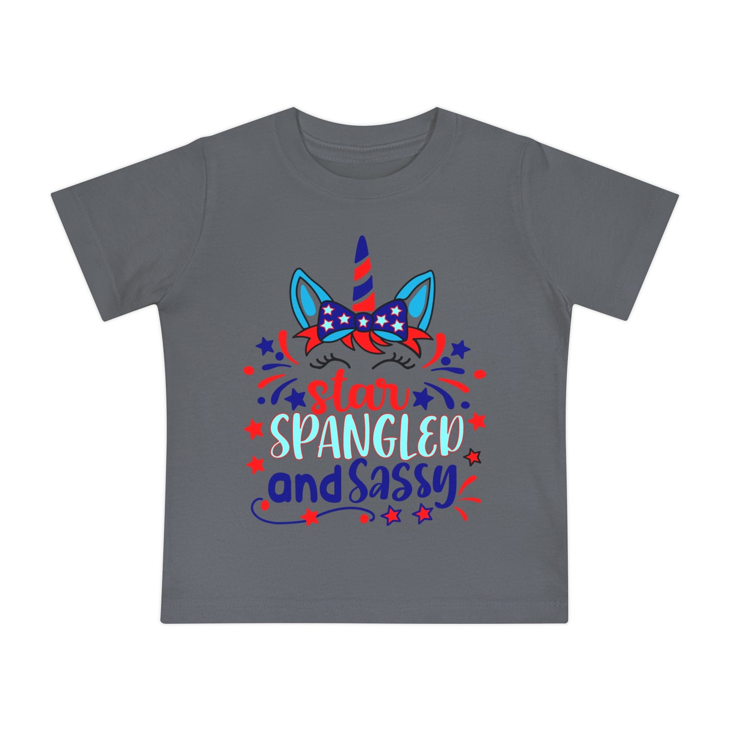 Star Spangled and Sassy 4th of July Baby Short Sleeve T-Shirt Patriotic