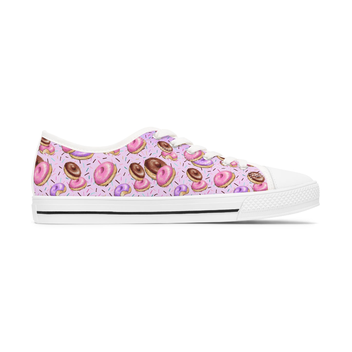 Donut Women's Low Top Sneakers Pink Purple