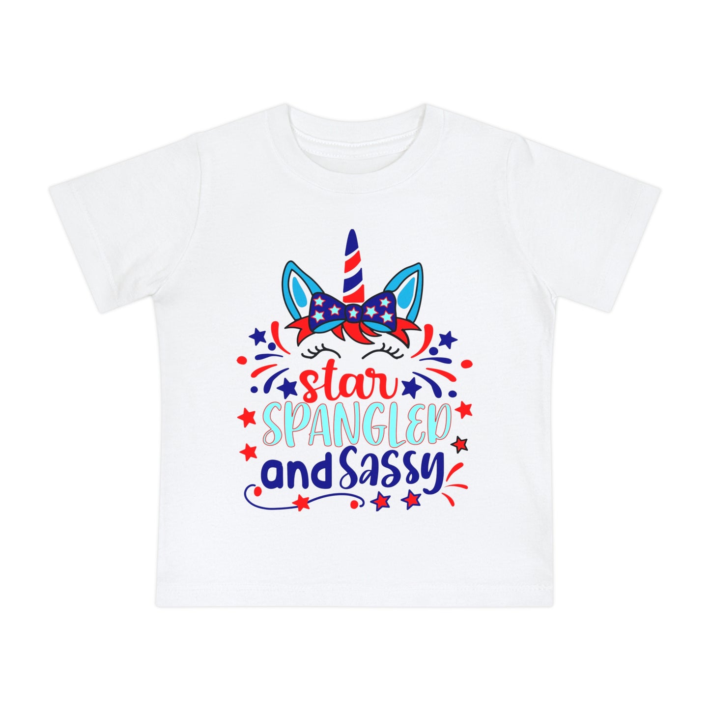 Star Spangled and Sassy 4th of July Baby Short Sleeve T-Shirt Patriotic