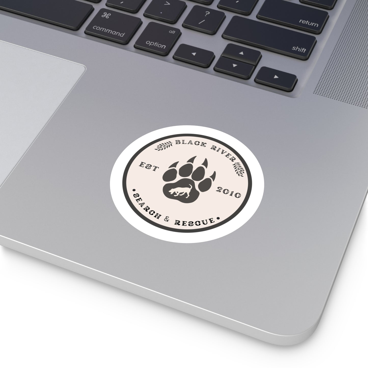 BRSAR Logo Round Stickers, Indoor\Outdoor, Multiple sizes, Beige and Brown