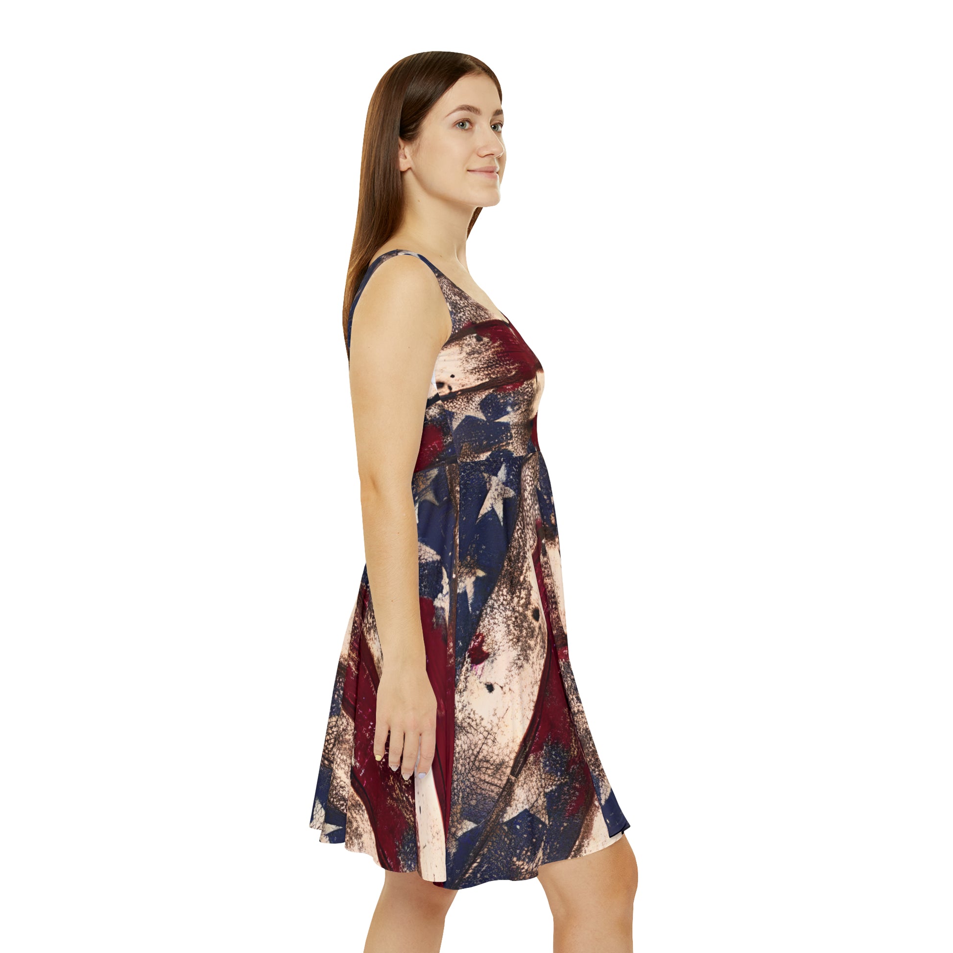 Distressed American Flag Women's Skater Dress Patriotic – Southern Hounds of SC Distressed American Flag Women's Skater Dress Patriotic – Southern Hounds of SC