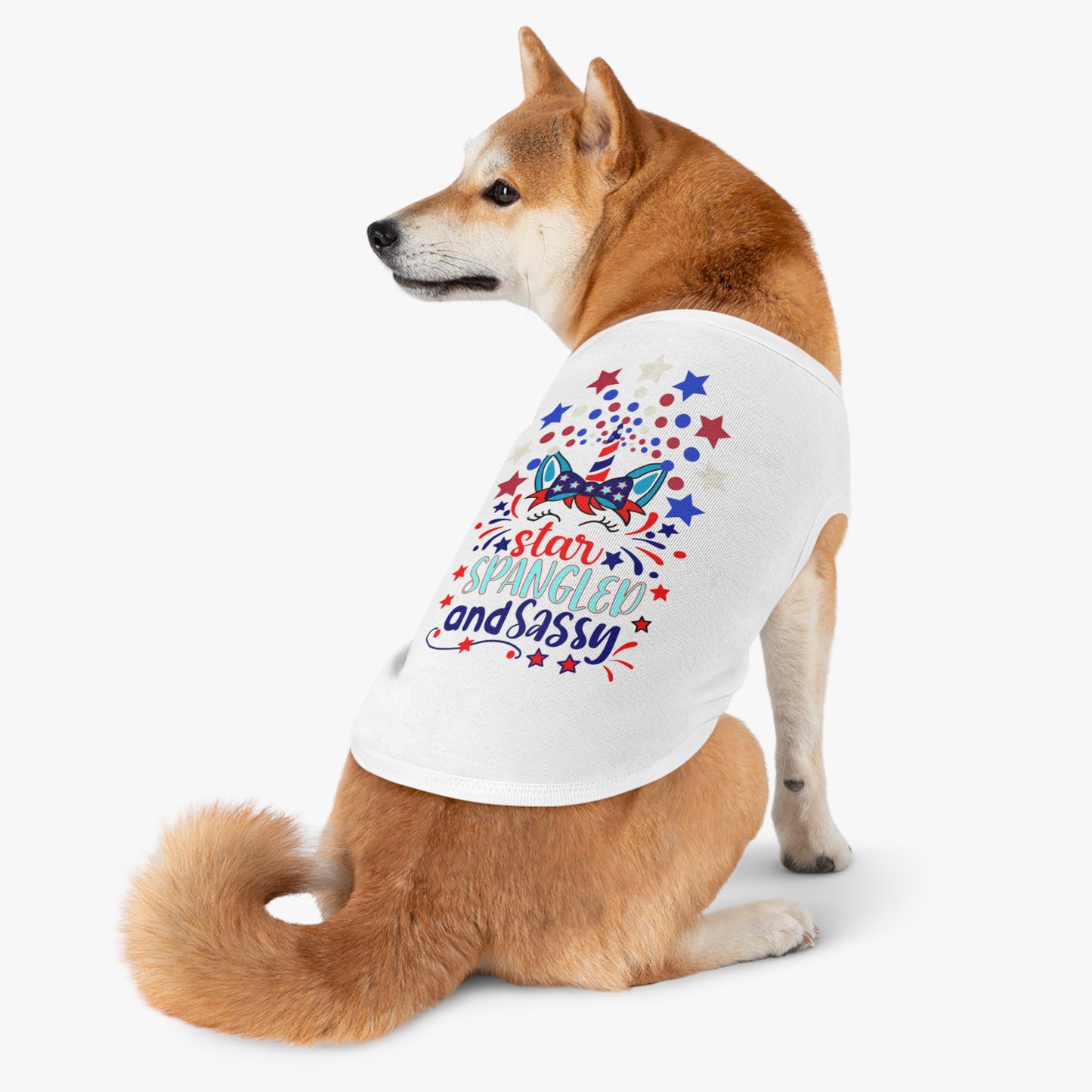 Patriotic Pet Shirt 4th of July Star Spangled and Sassy